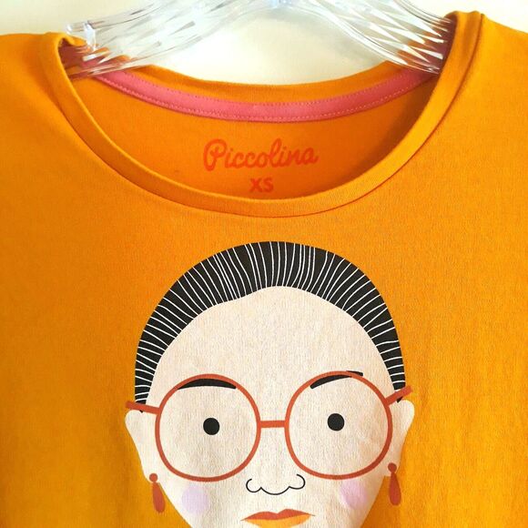 Piccolino Judge Ruth Bader Ginsburg T Shirt Womens XS Yellow Short Sleeve - Picture 3 of 11
